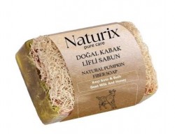 NATURIX 130 GR PUMPKIN SPONGE SOAP WITH GOAT MILK AND HONEY *24