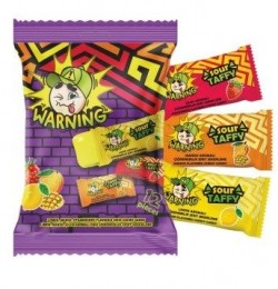 DK.WARNING 8.5 GR SOUR TAFFY STRIP CANDY*24
