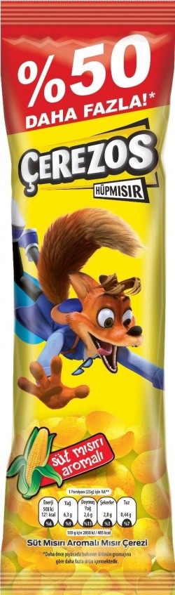 ÇEREZOS 50% HÜP MILK CORN 26 GR * 40