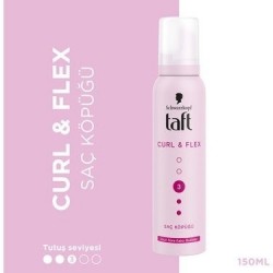 TAFT HAIR FOAM 150 ML CURL & FLEX*6 (PINK)