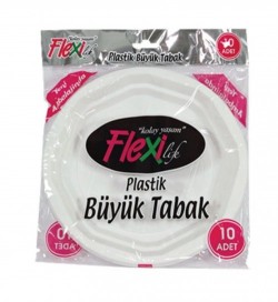 FLEXI PLASTIC PLATE LARGE 10 PCS *125