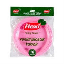 FLEXI COLORED PLASTIC PLATES 10 PCS * 64