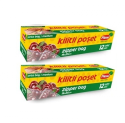 FLEXI ZIPPERED BAG 12-PCS MEDIUM SIZE *28