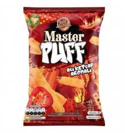 MASTER PUFF HOT KETCHUP SEASONED CORN SNACKS 90 GR * 16