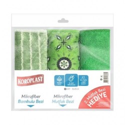 KOROPLAST MICROFIBER 3 PCS CLEANING CLOTH*6