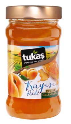 TUKAŞ 380 GR EXTRA TRADITIONAL APRICOT JAM GLASS*12