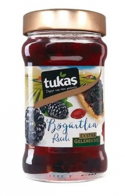 TUKAŞ 380 GR EXTRA TRADITIONAL BLACKBERRY JAM GLASS*12