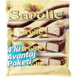 SARELLE 33 GR DUO MILK CHOCOLATE HAZELNUT FILLED WAFERRE 4 PACKS*16