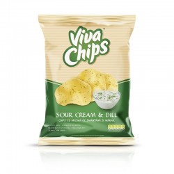 VIVA CHIPS SOUR CREAM DILL (SMANTANA) 100GR 1X20PCS